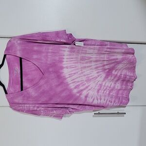 Time and true purple tie die short sleeve shirt
